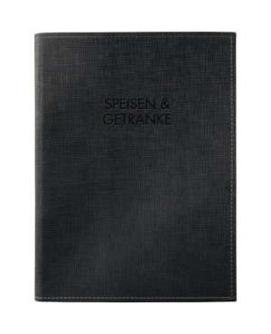 Sigel Speisekartenmappe SM136 DIN A5 8S. Buchschrauben Prägung sw