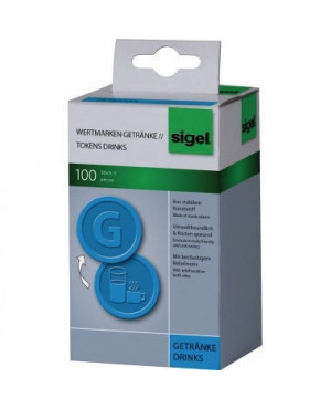 Sigel Wertmarke Getränke WM007 25mm Kunststoff blau 100 St.Pack.