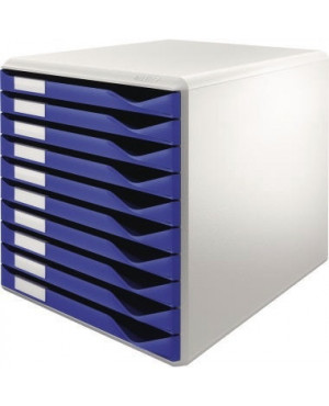 Leitz Schubladenbox 52810035 DIN A4 10Schubfächer l.graur/bl