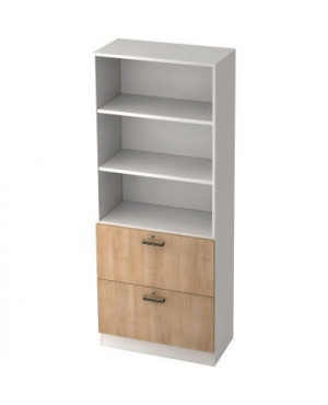 Hammerbacher Registraturschrank V7300/W/N/SG 5OH weiß/nußbaum