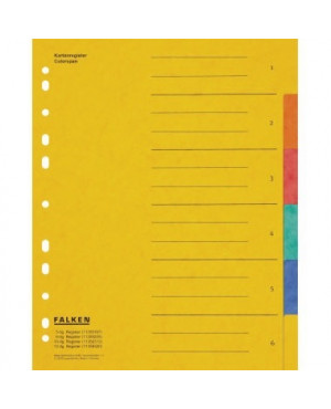 Falken Register 11359205 DIN A4 6teilig Colorspankarton farbig