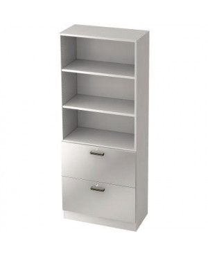 Hammerbacher Registraturschrank V7300/W/S/SG 5OH weiß/silber