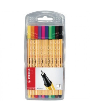 STABILO Fineliner point 88 8810 0,4mm farbig sortiert 10 St./Pack.