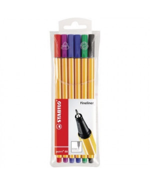 STABILO Fineliner point 88 88/6 0,4mm farbig sortiert 6 St./Pack.