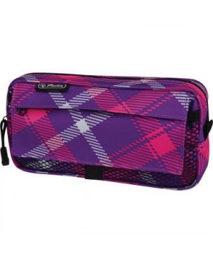 Herlitz Schüleretui 11281698 2Aussentaschen Karo Polyester pink