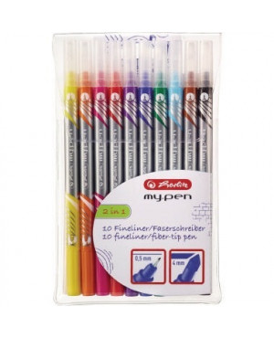 Herlitz Fineliner my.pen 11367232 2Spitzen sortiert 10 St./Pack.