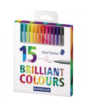STAEDTLER Fineliner triplus 334 C15 sortiert 15 St./Pack.