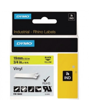 DYMO Schriftbandkassette Rhino ID1 18433 19mmx5,5m sw auf ge