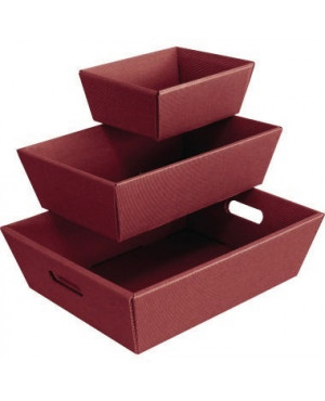 Präsentkorb 4-Eck Mittel Welle 1001506-0002 bordeaux