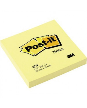 Post-it Haftnotiz Notes 654 76x76mm 100Blatt gelb