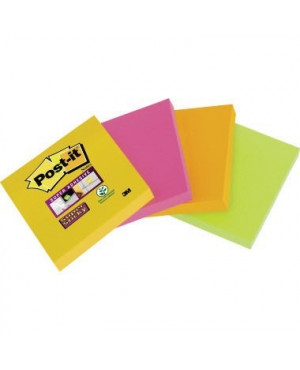 Post-it Haftnotiz Super Sticky 6910YPOG 48x48mm sort. 4 St./Pack.