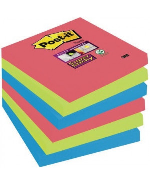 Post-it Haftnotiz 6546SJ 76x76mm 90Bl. rt/gn/bl 6 St./Pack.