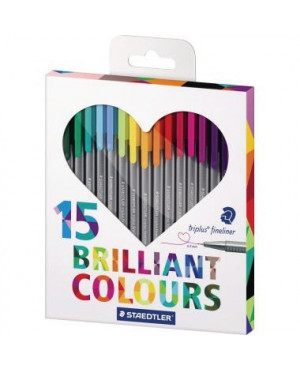 STAEDTLER Fineliner triplus heart 334 C15H sortiert 15 St./Pack.
