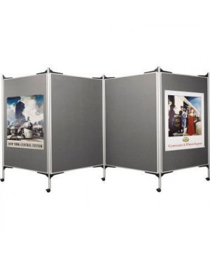 magnetoplan Präsentationswand 1101006 120x150cm 3teilig grau