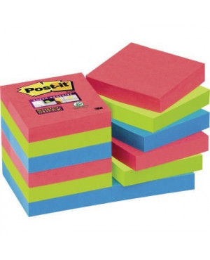 Post-it Haftnotiz 62212SJ 48x48mm 90Bl. rt/gn/bl 12 St./Pack.