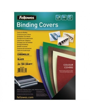 Fellowes Deckblatt Chromolux 5378504 DIN A4 schwarz 100St./Pack.