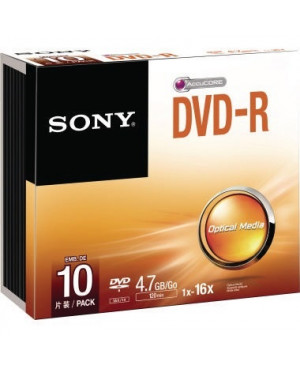 Sony DVD-R DMR47SS 16x 4,7GB 120Min. Slimcase 10 St./Pack.