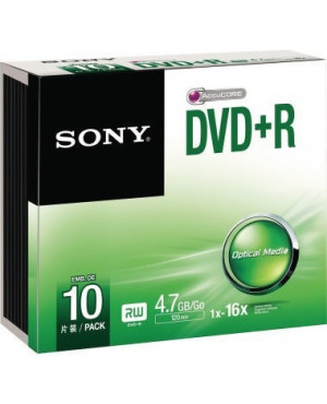 Sony DVD+R DPR47SS 16x 4,7GB 120Min. Slimcase 10 St./Pack.