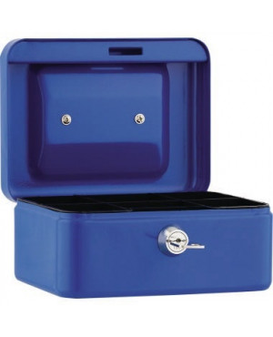 Geldkassette 15,2x8x11,5cm 5Fächer blau