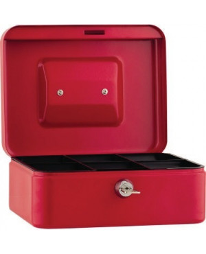 Geldkassette 20x9x16cm 6Fächer rot