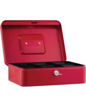 Geldkassette 25x9x18cm 5Fächer rot