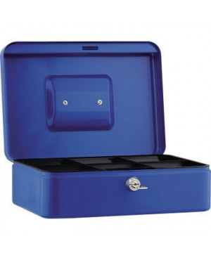 Geldkassette 25x9x18cm 5Fächer blau