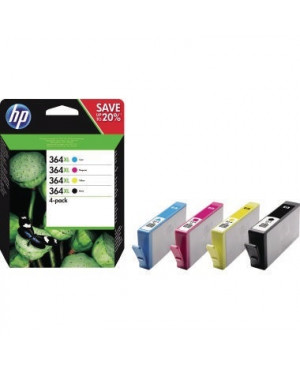 HP Tintenpatrone N9J74AE 364XL sw/c/m/y 4 St./Pack.