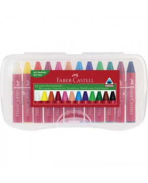 Faber-Castell Wachsmalstift Jumbo 120011 farbig sortiert 12 St./Pack.