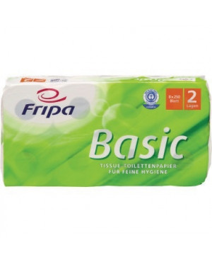 fripa Toilettenpapier Basic 1510805 2-lagig 250Bl. weiß 8 Rl./Pack.