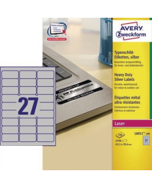 Avery Zweckform Etikett 63,5x29,6mm Typenschild 2.700 Etik./Pack.