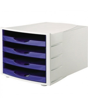 Soennecken Schubladenbox 1550 4offene Schübe blau