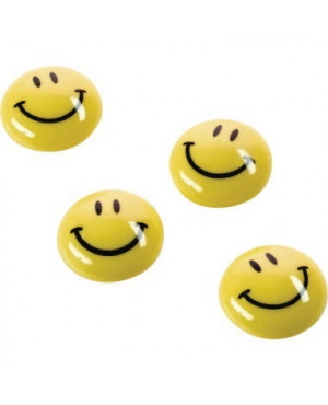 magnetoplan Magnet Smilies 16673 40mm gelb 4 St./Pack