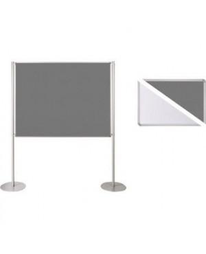 Ultradex Stellwand 749228 150x120cm Filz/Whiteboard Tellerfuß ws/gr