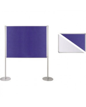 Ultradex Stellwand 749318 200x120cm Filz/Whiteboard Tellerfuß ws/bl