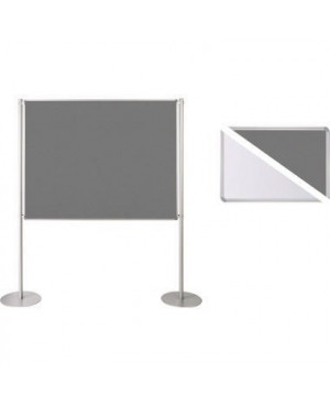 Ultradex Stellwand 749328 200x120cm Filz/Whiteboard Tellerfuß ws/gr