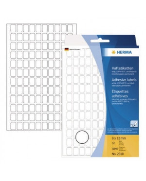 HERMA Etikett Vario 2310 8x12mm weiß 3.840 St./Pack.