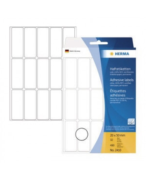 HERMA Vielzwecketikett 2410 20x50mm Papier weiß 480 St./Pack.