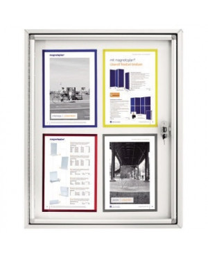 magnetoplan Schaukasten CC 1214300 115x112,5cm 12xDIN A4 Aluminium ws