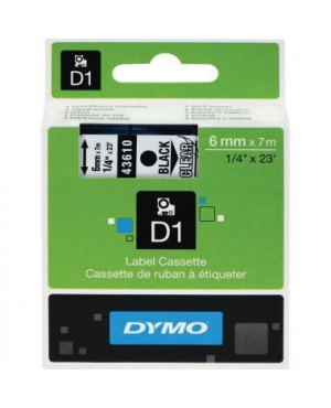 DYMO Schriftbandkassette D1 S0720770 6mmx7m sw auf tr