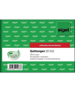 Sigel Quittung SD022 DIN A6 quer selbstdurchschreibend 2x40Blatt