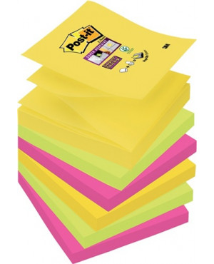 Post-it Haftnotiz Super Sticky Z- Notes R3306SR 76x76mm sort 6 St./Pa