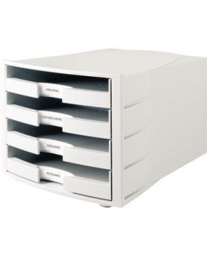 HAN Schubladenbox IMPULS 1011-X-11 DIN A4/C4 4Fächer lichtgrau