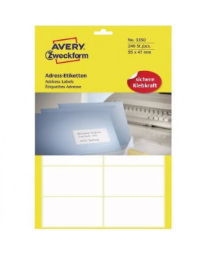 Avery Zweckform Adressetikett 3350 95x47mm weiß 240 St./Pack.