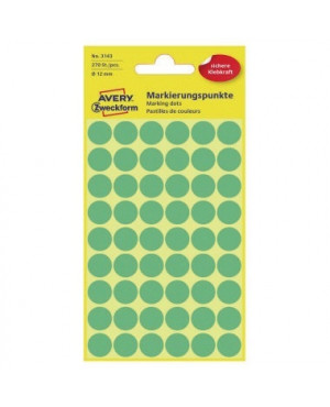 Avery Zweckform Markierungspunkt 3143 12mm grün 270 St./Pack.