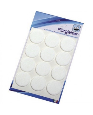 Möbelfilzgleiter 40RM 2,7cm weiss 12 St./Pack.