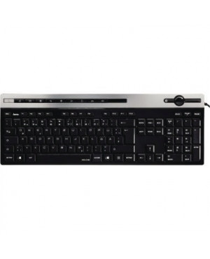 Hama Tastatur Media Molina 00050442 flüsterleise USB schwarz