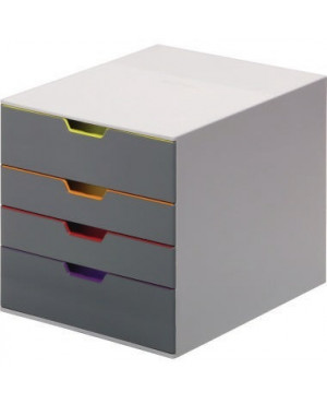 DURABLE Schubladenbox VARICOLOR 4 760427 4Schubfächer grau/farbig