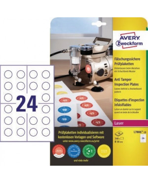 Avery Zweckform Plakette L7806-10 fälschungssicher 30mm 240 St./Pack.