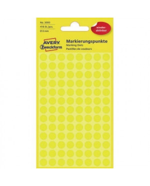 Avery Zweckform Markierungspunkt 3593 8mm gelb 416 St./Pack.