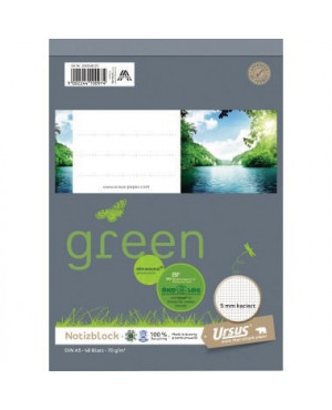 Ursus Schreibblock Ursus Green 03654820 DIN A5 kar. 70g 48Bl